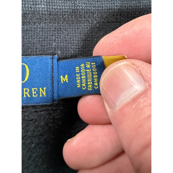 Polo Ralph Lauren Fleece Sweatpants Mens M Black Jogger Ankle Tie Pony Lounge - Picture 6 of 13